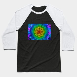 Dark Rainbow Mandala Baseball T-Shirt